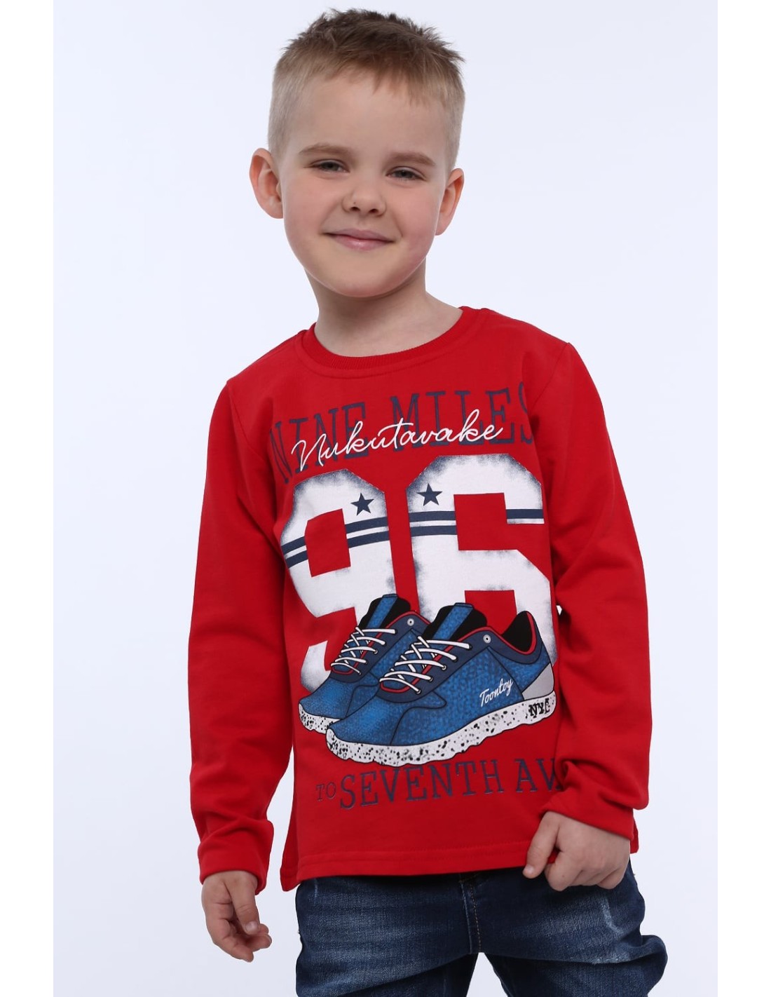 Rotes bedrucktes Jungen-Sweatshirt NDZ9094 – Online-Shop – Boutique